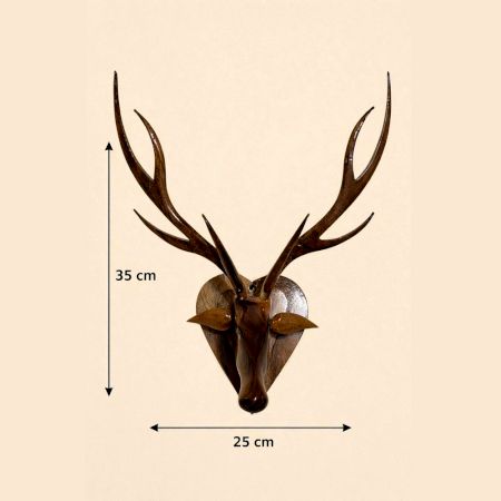Handcrafted Wood Deer Head Wall Mount